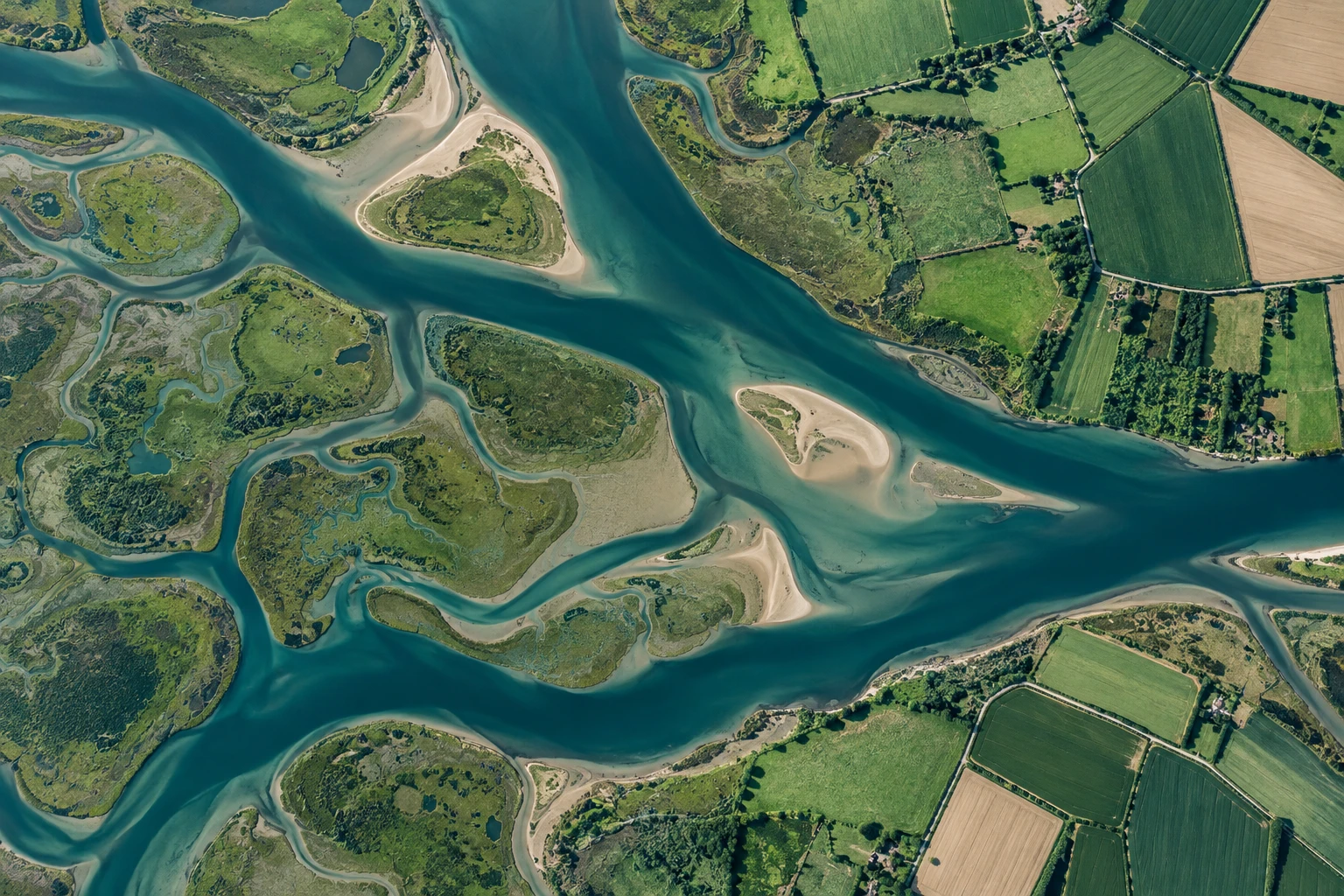Illustrative satellite view with a highlighted area and an enlarged pixel-level detail